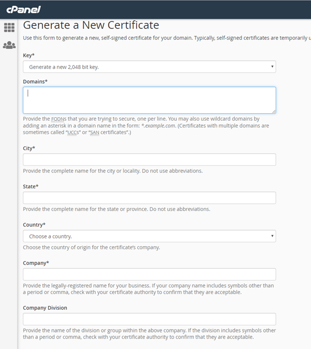 How To Generate CSR In cPanel