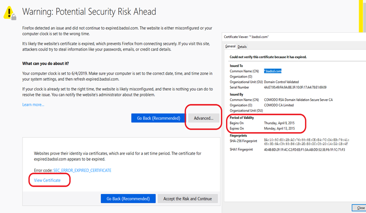 fortinet vpn client certificate error