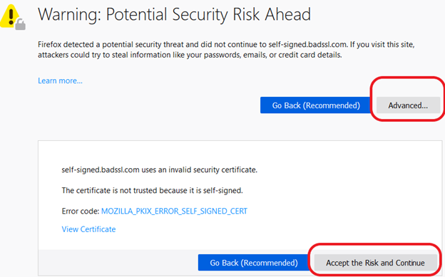 Fix the ‘Warning: Potential Security Risk Ahead’ Error in Firefox