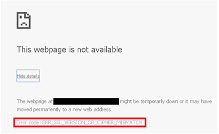 Error Code: ERR_SSL_VERSION_OR_CIPHER_MISMATCH