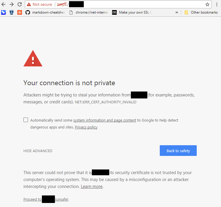 youtube security certificate error