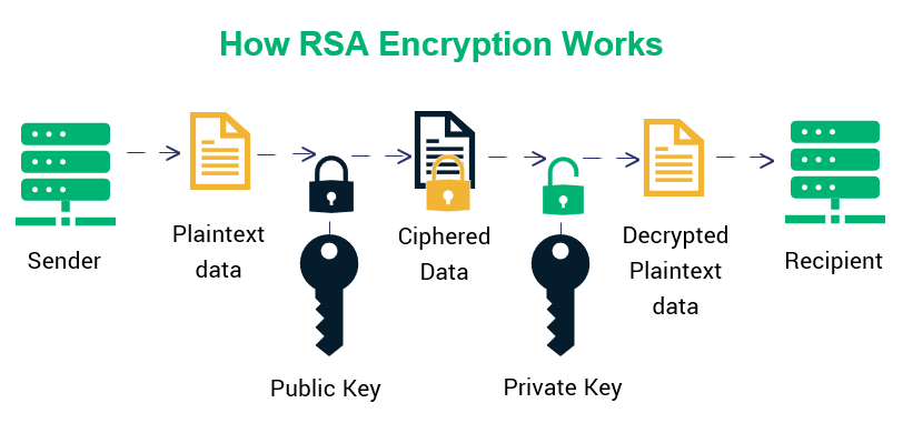 ECDSA vs RSA graphic that breaks down how RSA encryption works