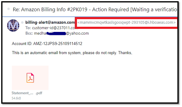 Which type of cyber attack is commonly performed through emails? Phishing, as shown in this example of a fake Amazon.com email.