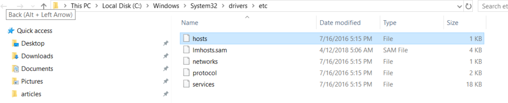 A screenshot of the Windows32 drivers folder
