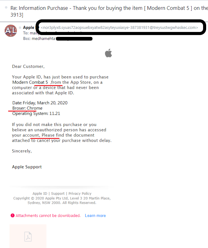 fake app store email