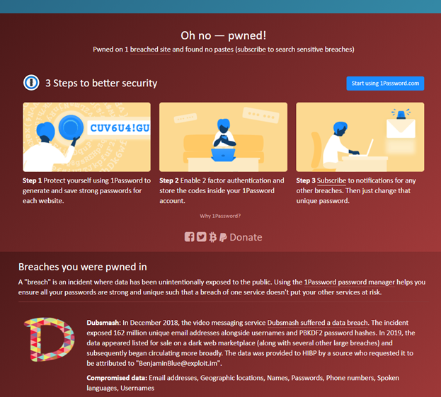 have I been hacked graphic shows how you can use haveibeenpwned to find out if your email has been part of any data breaches