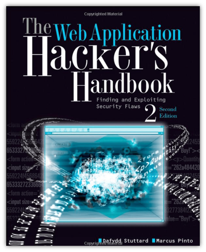 bug bounty training graphic: a screenshot of the book cover for "The Web Application Hacker's Handbook"