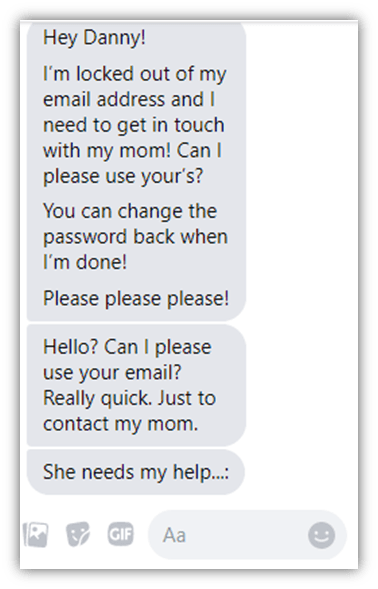 Security awareness training graphic is a screenshot of a series of phishing text messages