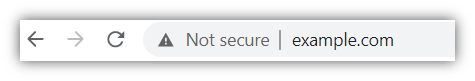 A screenshot of the "not secure" warning message for websites that don't have SSL/TLS certificates installed