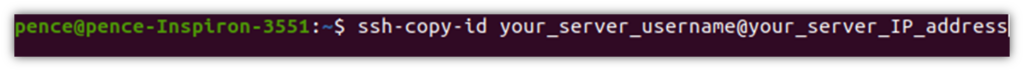 A screenshot that shows how to copy your SSH public key in Linux