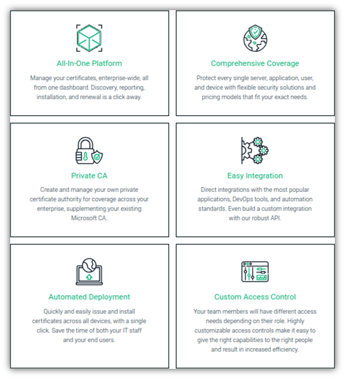 An overview of some of the features and benefits of using Sectigo Certificate Manager