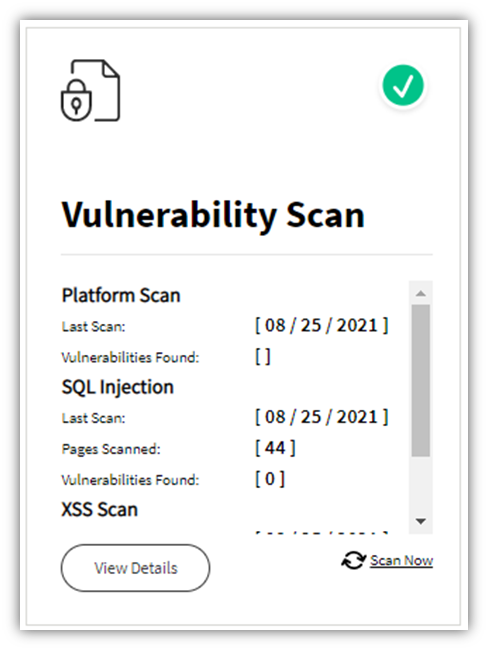 A screenshot of a SiteLock vulnerability scan