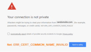 Your Connection is not private in Google chrome