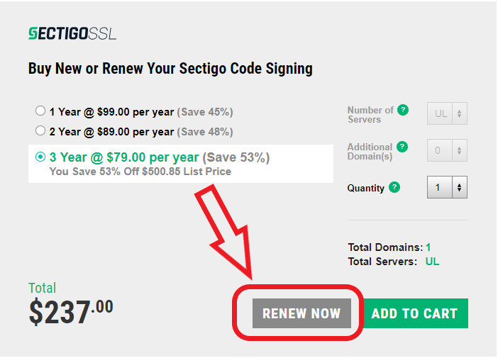 renew code signing certificate