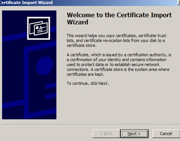 Certificate Import Wizard