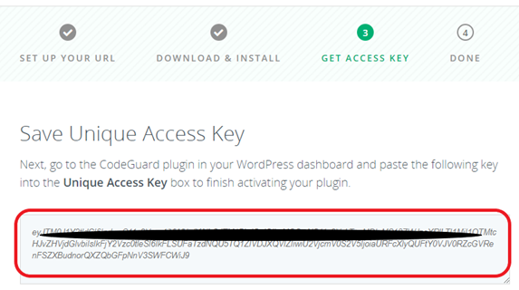 codeguard access key
wordpress automatic backup