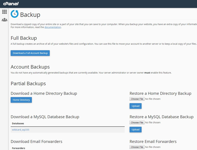 Manual WordPress Backup