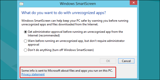 Windows Smartscreen warning message