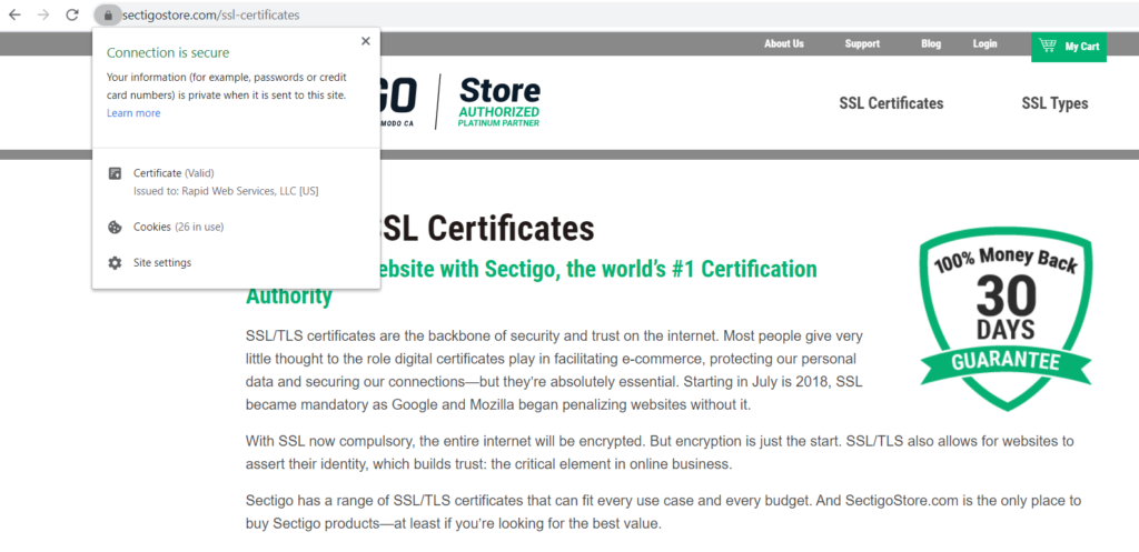 Digital certificate - SSL